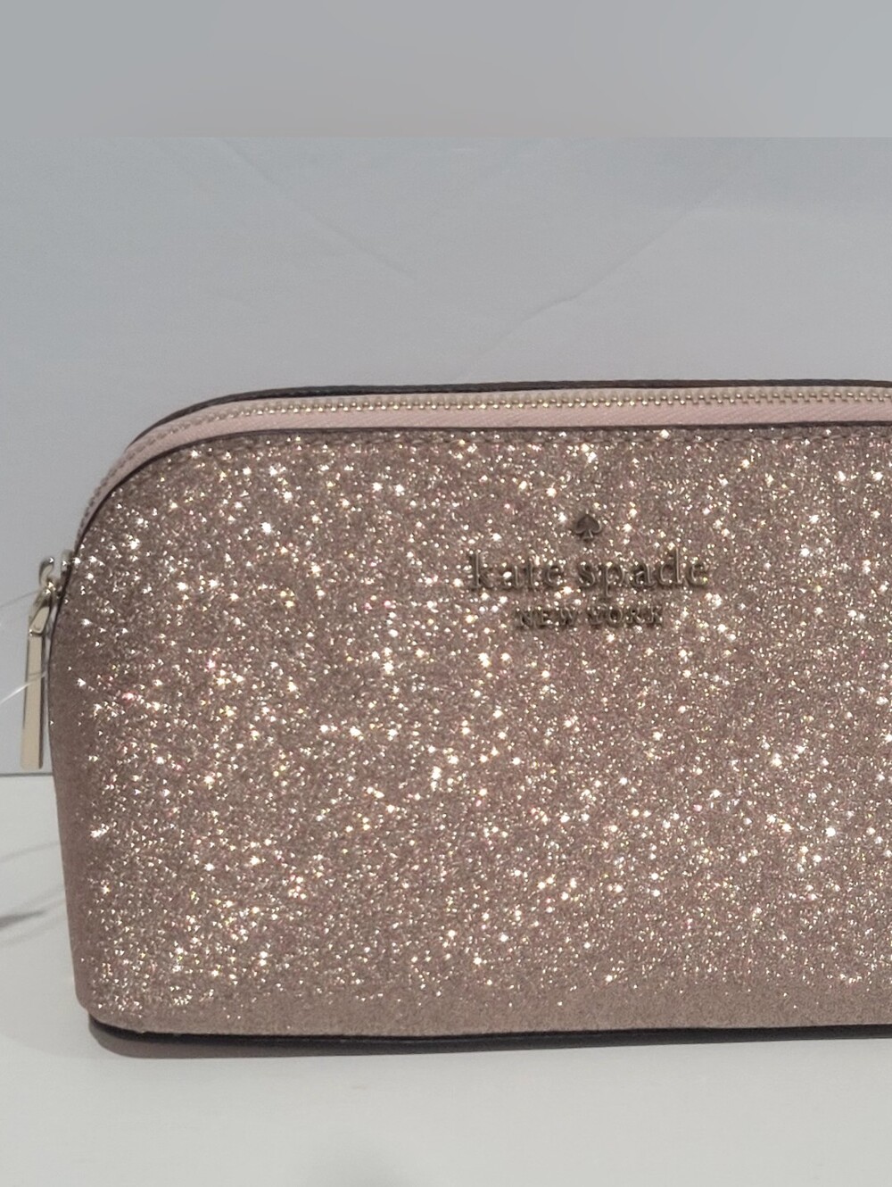 Kate Spade New York Pink Glitter Cosmetic Pouch NWOT - Picture 3 of 13